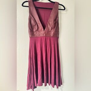 Bundle 3 for $20 - Fun leather Burgundy Dress
